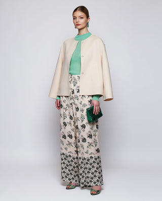 Pantalón ancho beige y verde estampado floral by M | 04184_0050_3