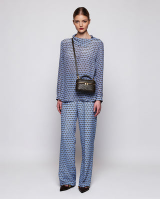Pantalón azul estampado geométrico by MIRTO | 04230_0050_3