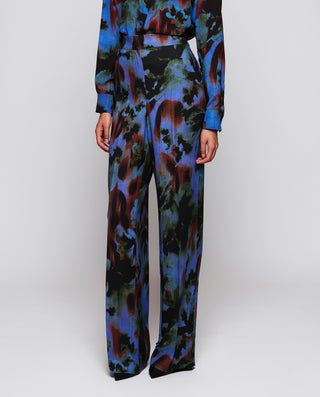 Pantalón fluido azul estampado by MIRTO | 04236_0050_1
