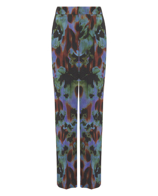 Pantalón fluido azul estampado