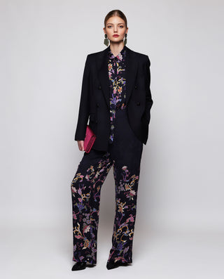 Pantalón fluido azul estampado floral by MIRTO | 04238_0050_3