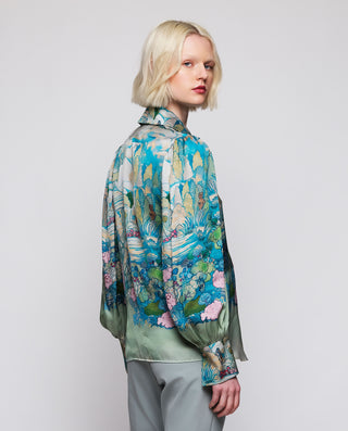Blusa verde y azul estampado pictórico by MIRTO | 04252_0050_2