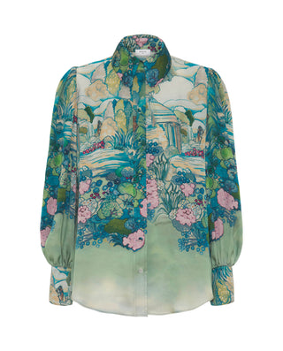 Blusa verde y azul estampado pictórico by MIRTO | 04252_0050_4