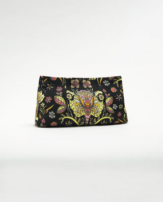 Black ornamental print clutch by MIRTO | 04260_0050_1
