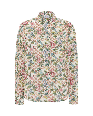 Camisa blanca estampado floral de algodón by MIRTO | 04261_0050_4