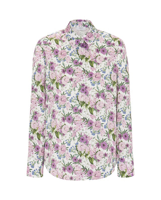 Camisa blanca estampado floral algodón by MIRTO | 04265_0050_4