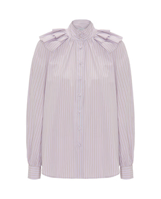 Camisa lila de rayas burdeos algodón by MIRTO | 04279_0050_4