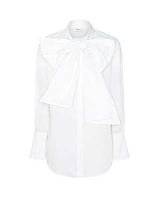 Camisa blanca con maxi lazada de algodón by MIRTO | 04304_0050_4