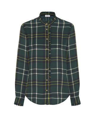 Green blouse squares print