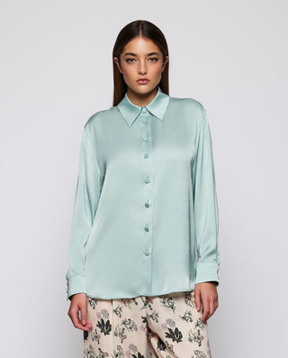 Camisa Blusas Mirto Blusa Verde Agua Fluida – MIRTO