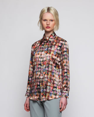 Blusa multicolor estampado floral de seda by MIRTO | 04316_0050_1