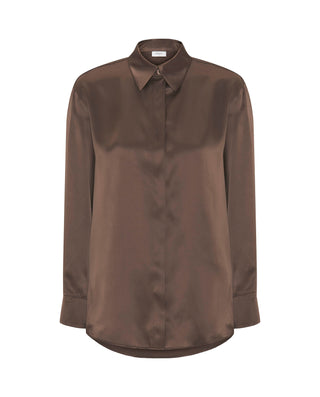 Blusa marrón de seda by MIRTO | 04321_0051_4