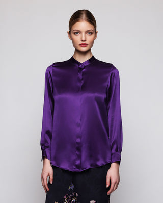Blusa morada de seda by MIRTO | 04323_0050_1