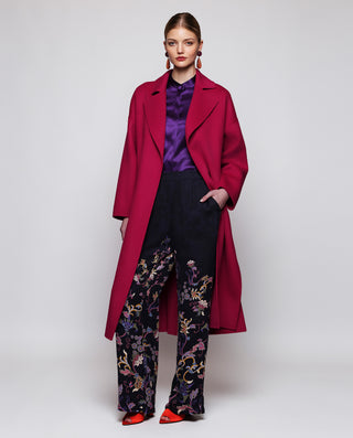 Blusa morada de seda by MIRTO | 04323_0050_3