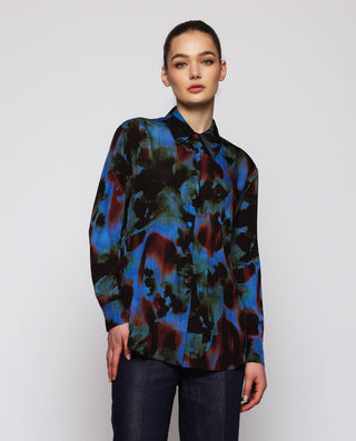 Blusa azul estampado
