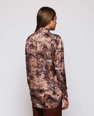 Blusa marrón estampado toile de jouy de seda by MI | 04327_0050_2