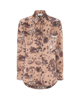 Blusa marrón estampado toile de jouy de seda by MI | 04327_0050_4
