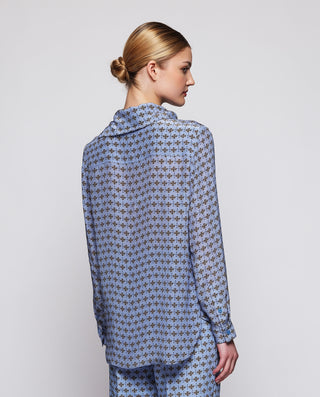 Blusa azul estampado geométrico by MIRTO | 04328_0050_2