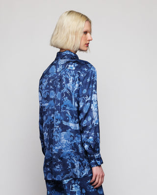 Blusa azul toile de jouy