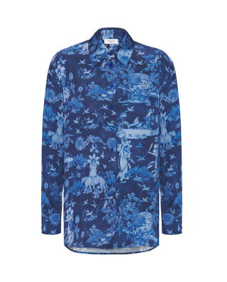 Blusa azul toile de jouy