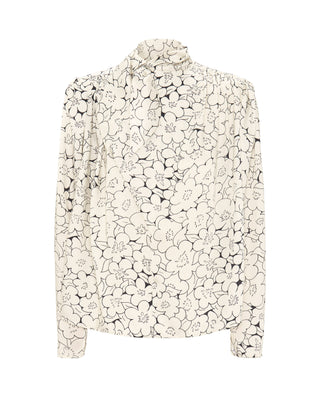 Top blanco y negro estampado floral by MIRTO | 04345_0050_4