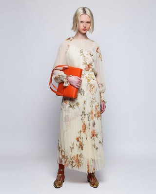 Top beige estampado floral de gasa by MIRTO | 04347_0050_3