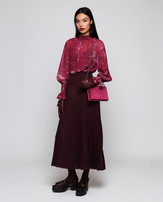 Top burgundy de gasa estampado toile de jouy by MI | 04351_0050_3