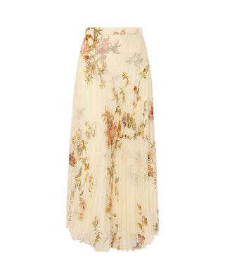 Falda plisada beige estampado floral by MIRTO | 04359_0050_4