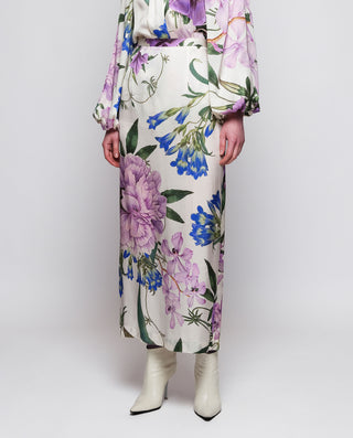 Falda larga crudo estampado floral by MIRTO | 04363_0050_1