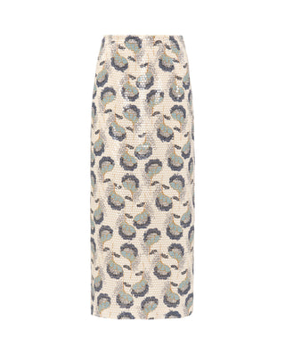 Falda azul de lentejuelas estampado floral by MIRT | 04364_0050_1