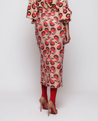 Falda rosa y rojo de lentejuelas estampado by MIRT | 04364_0051_2