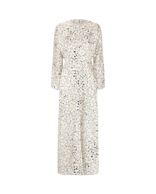 Vestido blanco y negro estampado floral by MIRTO | 04372_0050_4
