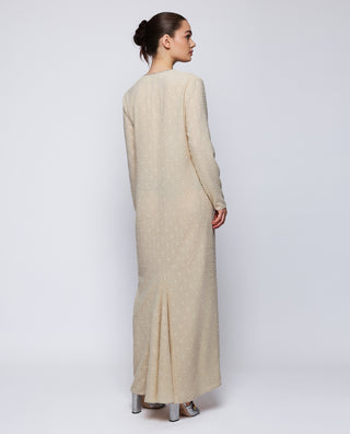 Vestido largo beige fil coupé by MIRTO | 04373_0050_2