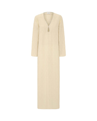 Vestido largo beige fil coupé by MIRTO | 04373_0050_4