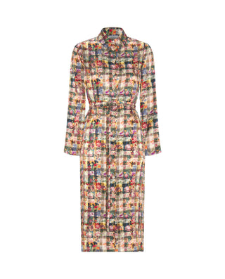 Vestido camisero multicolor floral de seda by MIRT | 04383_0050_4