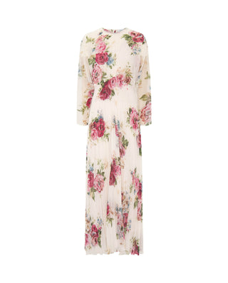 Vestido plisado estampado floral de gasa by MIRTO | 04386_0050_4