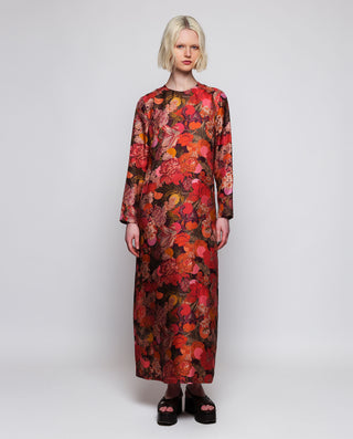 Vestido rojo estampado floral Liberty de seda by M | 04387_0050_1