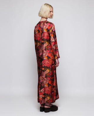 Vestido rojo estampado floral Liberty de seda by M | 04387_0050_2