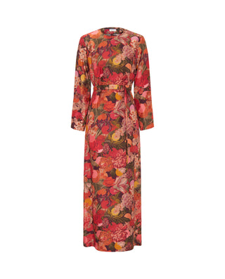 Vestido rojo estampado floral Liberty de seda by M | 04387_0050_4