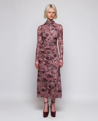 Vestido drapeado rosa estampado toile de jouy by M | 04388_0050_1