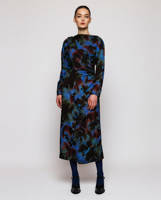 Vestido midi azul estampado by MIRTO | 04390_0050_1