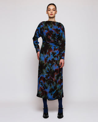 Vestido midi azul estampado by MIRTO | 04390_0050_3