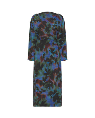 Vestido midi azul estampado by MIRTO | 04390_0050_4