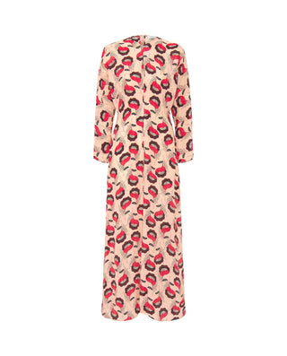 Vestido rojo y rosa estampado floral by MIRTO | 04391_0050_4