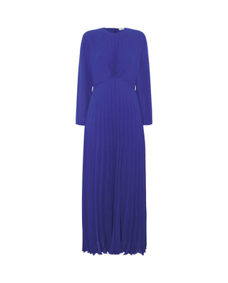 Vestido plisado azul de gasa
