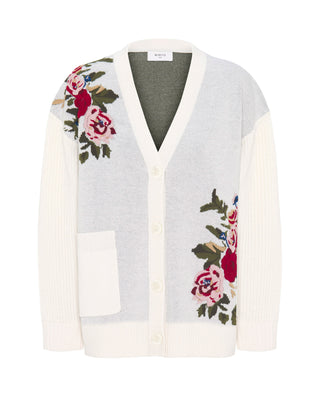Cárdigan de lana jacquard con bordado floral by MI | 04420_0050_4
