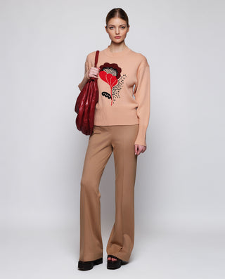 Jersey rosa jacquard floral de lana cashmere by MI | 04422_0051_3