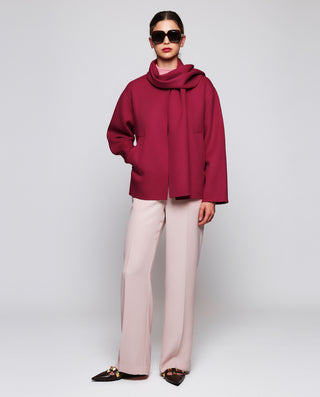 Pink fine ribbed wool jumper