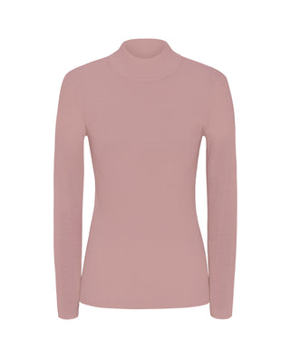 Jersey rosa de canalé de lana by MIRTO | 04423_0051_4
