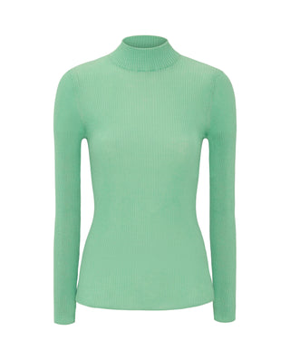 Jersey verde de canalé de lana by MIRTO | 04423_0052_4